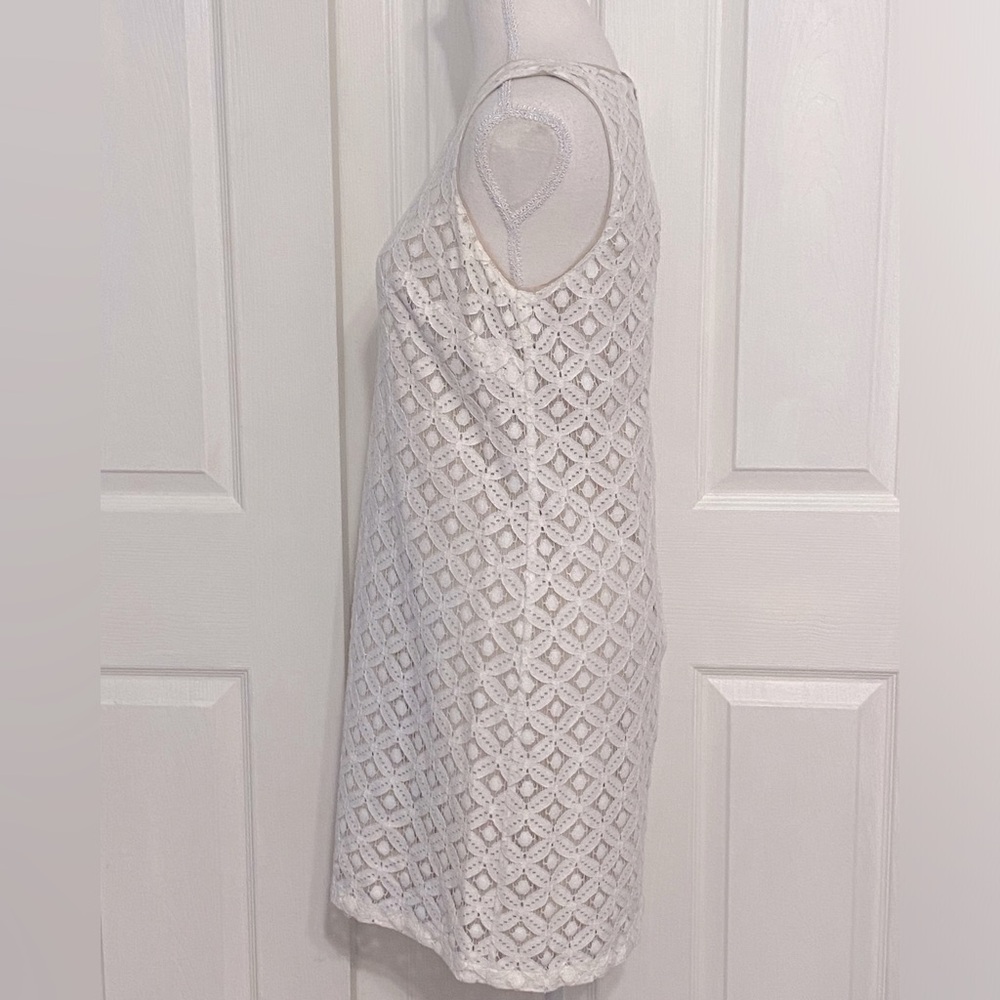 Apt. 9 Dress White Lace Overlay with Tan Lining Size Small - Picture 2 of 11